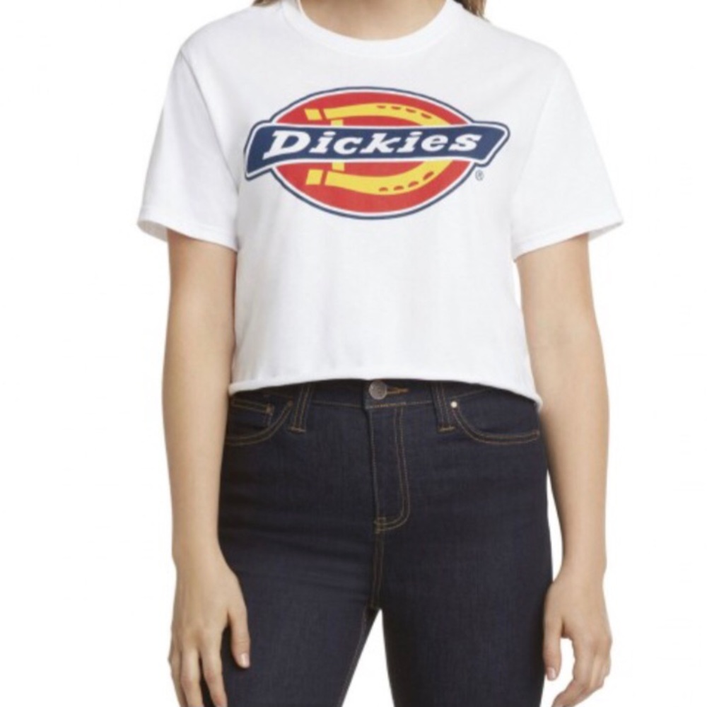 Women’s White Dickies Crop Top